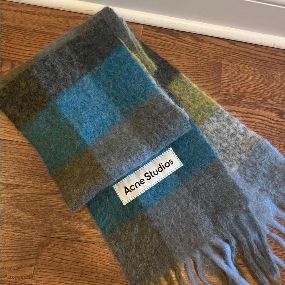 Acne Studios Blue and Gray Wool Scarf